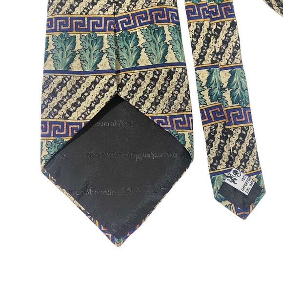 The Metropolitan Museum of Art Men's Tie Green Black 100% Silk Made in Canada - Picture 9 of 9